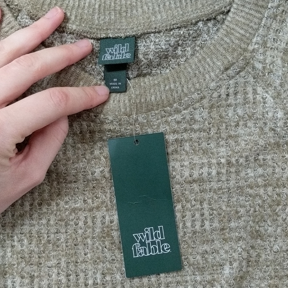 NWT Target Wild Fable waffle knit sweater - Picture 6 of 11